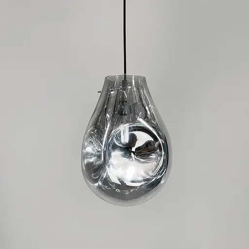 Подвес с мятым удлиненным стеклянным графитовым плафоном | Line F | Арт. 0459/1 GR - фото 5