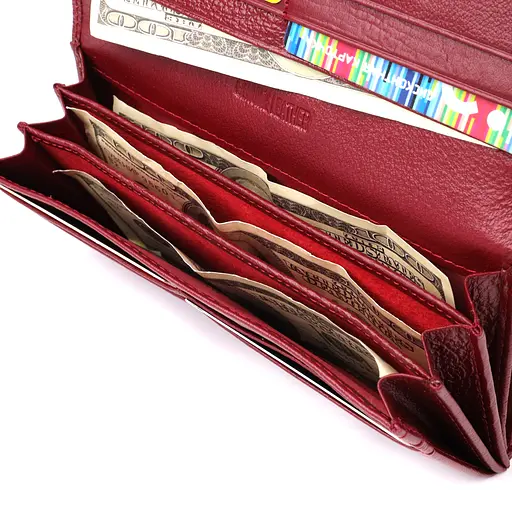 Жіночий гаманець на магнітах із натуральної шкіри ST Leather 19х9.5х3 см acs0029668 - фото 7