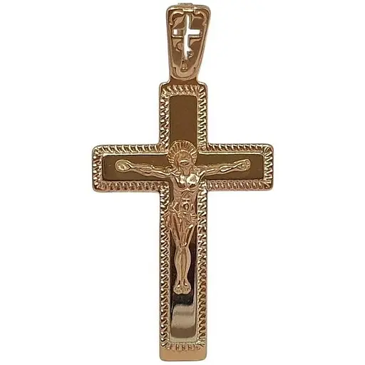 Золотий хрест Харківська ювелірна фабрика Розп'яття Христа. 101-М
