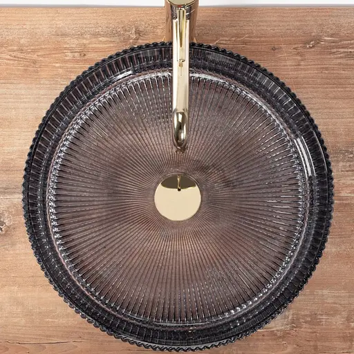 Умивальник Rea Ingrid grey 40 накладний REA-U0279, Прозорий - фото 3