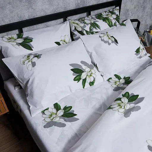 Комплект постельного белья Moon&Star Бязь Gold Люкс Wisteria White King Size 220x240 наволочки 2х70х70 - фото 7