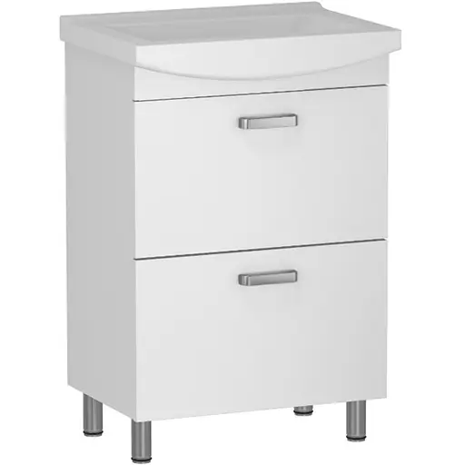 Тумба для підлоги RJ Fortuna-L з умивальником Cersania K11-0163 50 см Білий RJFU016-0150WHSET(RJFU016-0150WH + K11-0163) Білий - фото 1