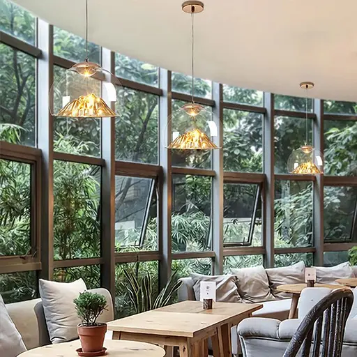 Светодиодный подвесной светильник с эмитацией золотых гор Ст. MJ 199-400 | Line F - фото 2