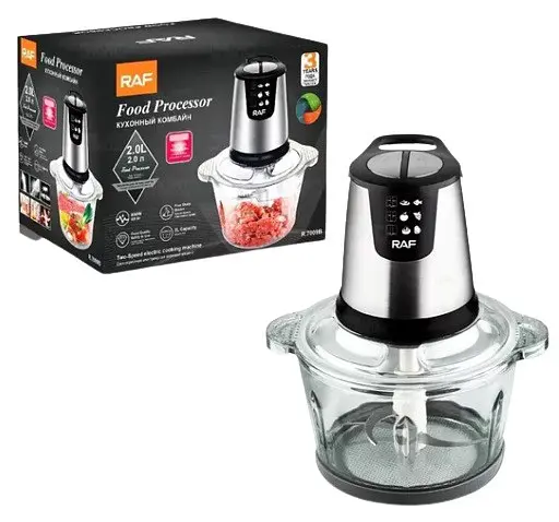 Универсальный кухонный измельчитель RAF R.7009B чоппер со стеклянной чашей 2л 800 Вт - фото 7