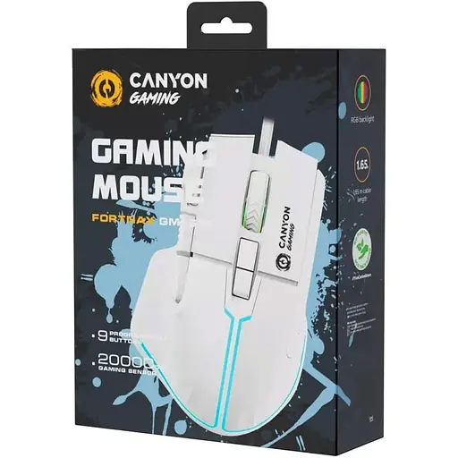Мышь Canyon mouse Fortnax GM-636 RGB 9buttons Wired White (CND-SGM636W) - фото 10