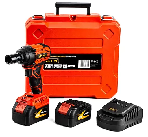Ударный аккумуляторный гайкокрут GTM IWC18/320BL безщеточный - фото 4