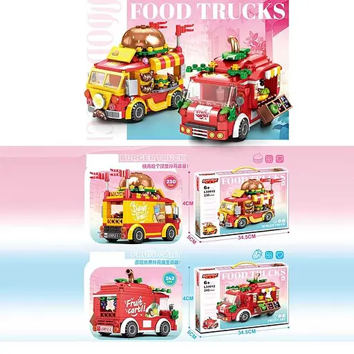 Конструктор Гамбургер-автомобіль, фруктовий автомобіль, L33012, (В асортименті) - фото 3