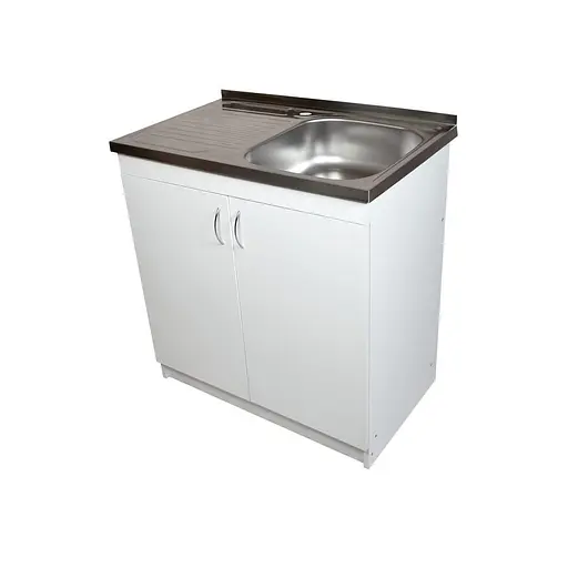 Кухонна тумба з накладною мийкою в комплекті ЛДСП 80х60х83 см Біла (52868-0116) - фото 4