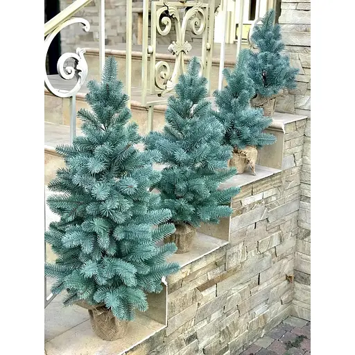 Елка Hvoya Premium литая в мешковине 90 см голубая - фото 7