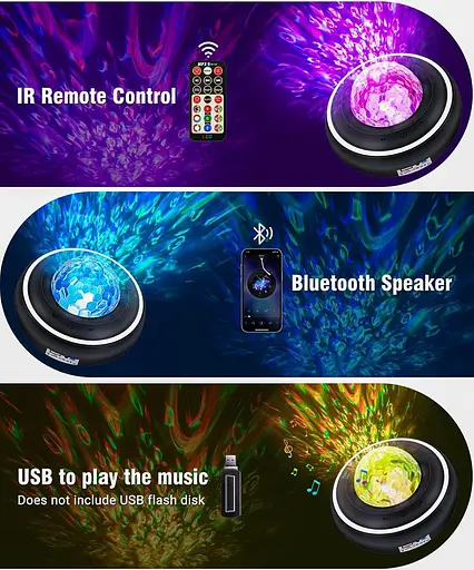 Проектор галактики зірки нічні Bluetooth-динамік - фото 6