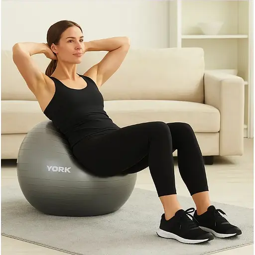 Фитбол York Fitness 75см серый + насос - фото 6