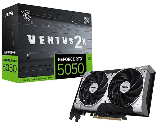 Видеокарта MSI RTX 5050 8G VENTUS 2X OC (RTX 5050 8G VENTUS 2X OC) (GDDR6, 128 bit, PCI-E v5.0 x16) - фото 5
