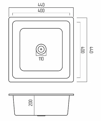 Кухонная мойка Platinum 4040 RUBA (SP000040832) - фото 8