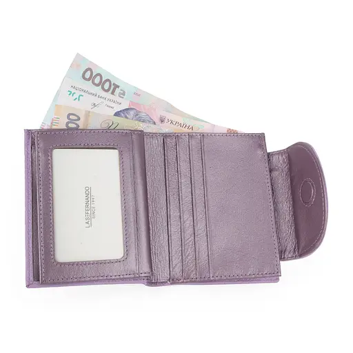 Гаманець жіночий шкіряний маленький Las Fernando 110-103 V бузковий - фото 5