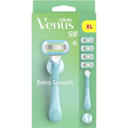 Станок для гоління жіночий Venus Extra Smooth з 4 змінними картриджами + гачок для бритви   - фото 1