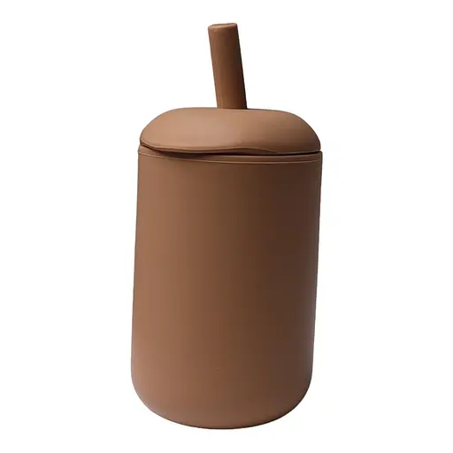 Поїльник-непроливайка oldbro 175 мл із трубочкою brown - фото 1