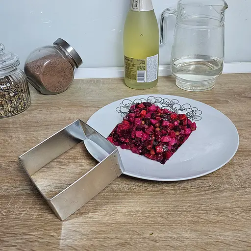 Набір квадратних металевих форм викладки салатів, десертів та гарніру та висічки тіста, Master Class Металлик 83804 - фото 7