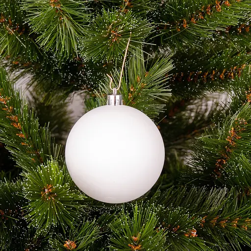 Елочные шарики Mica Decorations пластиковые белые 8 см 27 шт. (1170794) - фото 2