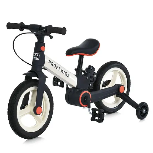 Велосипед-трансформер детский MB 1021-2 1021-2 2 в 1 Prof1 Kids 12 со съемными колесами черно-бежевый - фото 6