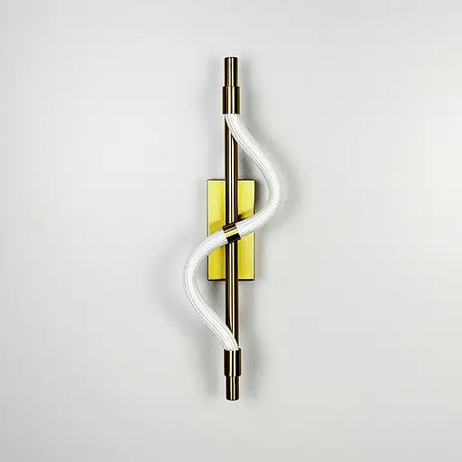 Бра із обплетеним неоном у латунному корпусі 40 см Line F Арт. W 201/400 AB  - фото 5