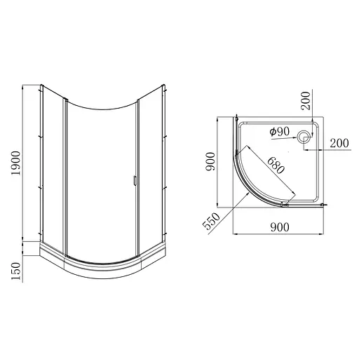 Душевая кабина Volle Orlando 90x90 с поддоном 10-22-504, прозрачный, хром - фото 2