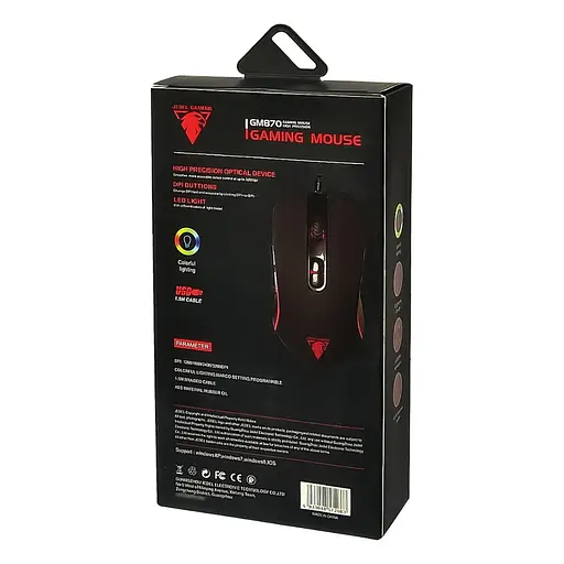 Ігрова миша Jedel GM870 3200 DPI з RGB підсвічуванням чорна - фото 6