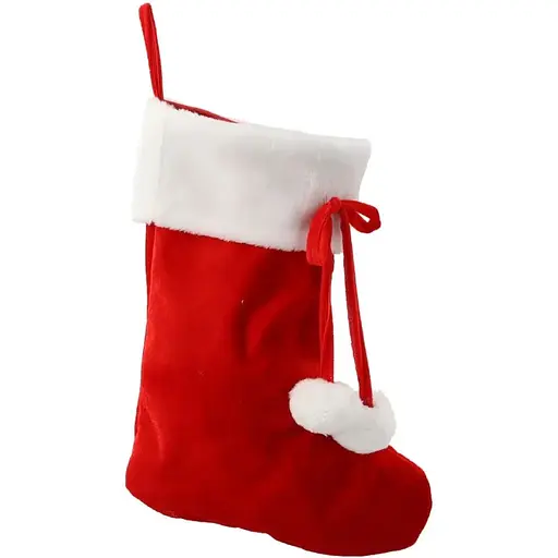 Шкарпетка новорічна Chomik декоративна червона з білим 46 см (ELF0226)