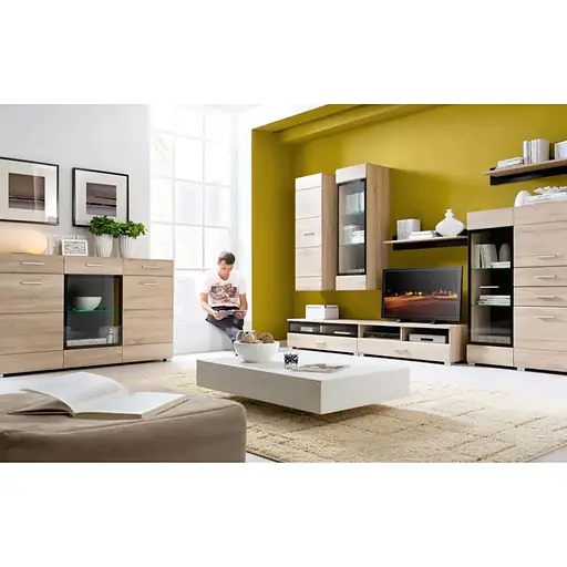 Пенал-витрина навесной Гербор Ушер SFW 1W Дуб сонома (GRB-1067) - фото 7