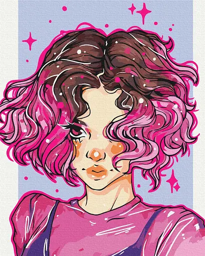 Картина за номерами на підрамнику Brushme Яскраві локони @nila_art_art