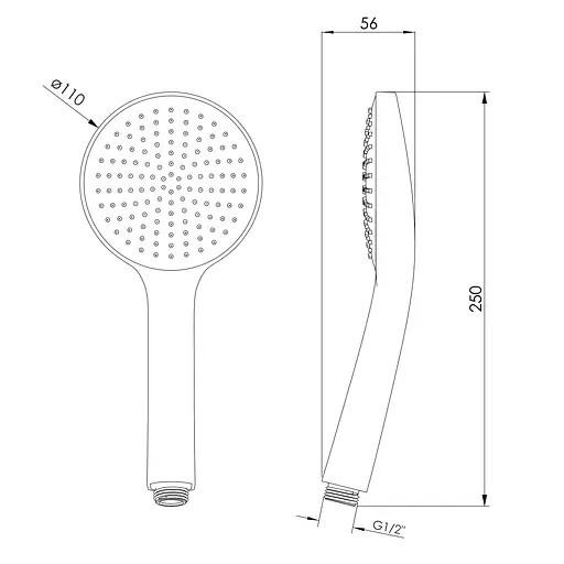 Ручной душ Imprese LSR-110R 110 мм, 1 режим хром f03600101AP, Хром - фото 2