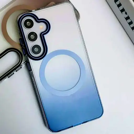 Чехол TPU/PChantom with MagSafe для Samsung Galaxy S25 Blue - фото 3