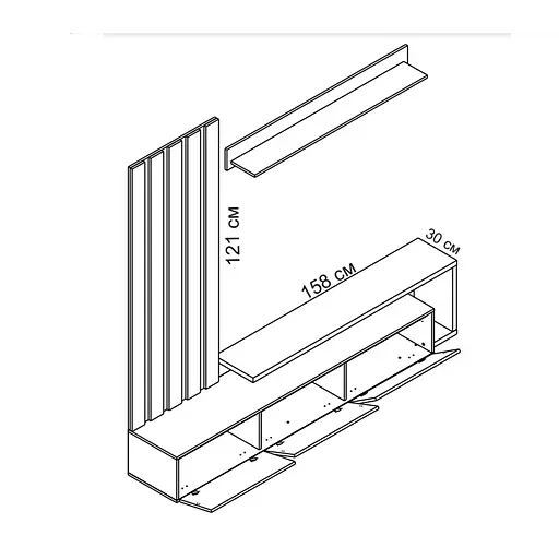 Модульная стенка для гостиной Гербор Клер Нимфея Альба + Дуб ансберг темный (GRB-1906) - фото 2