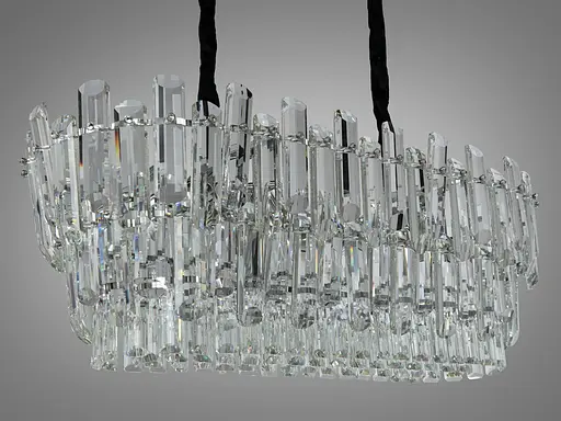 Эксклюзивная хрустальная люстра овальной формы на 8 ламп, хром. - фото 3