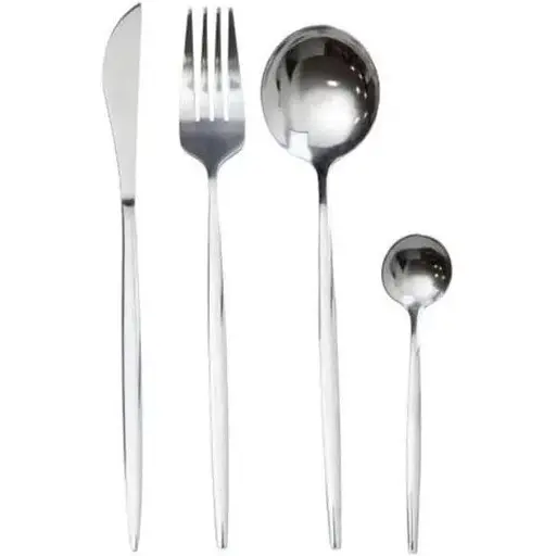 Набор столовых приборов Yiwu HP-20-42 нержавеющая сталь 24 предмета на 6 персон Серебряный - фото 1