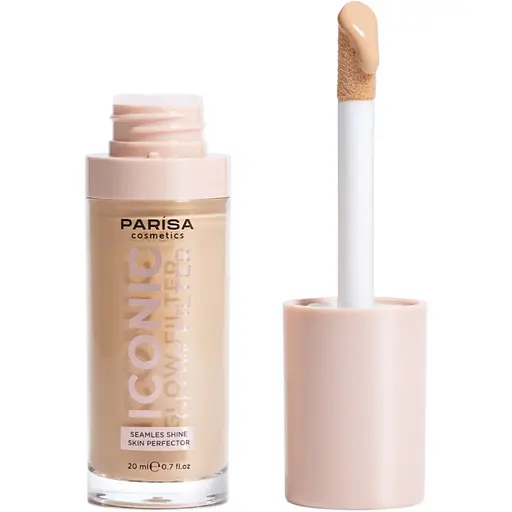 Тональное основание-флюид Parisa Iconic Glow Filter с эффектом сияния 20 мл тон № 604 Warm ivory  - фото 2