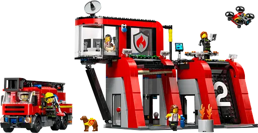 Уценка. Конструктор LEGO City Пожарное депо с пожарной машиной 843 детали (60414) - фото 2