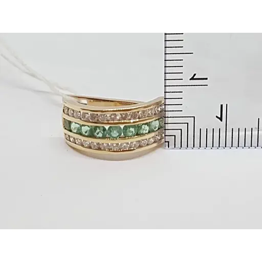 Золоті сережки Центрумикс трейд з діамантами і смарагдом. ЕЕ6119К - фото 5