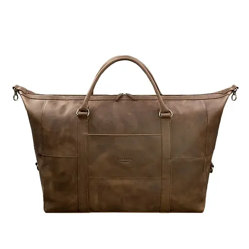 Кожаная дорожная сумка темно-коричневая Crazy Horse - фото 8