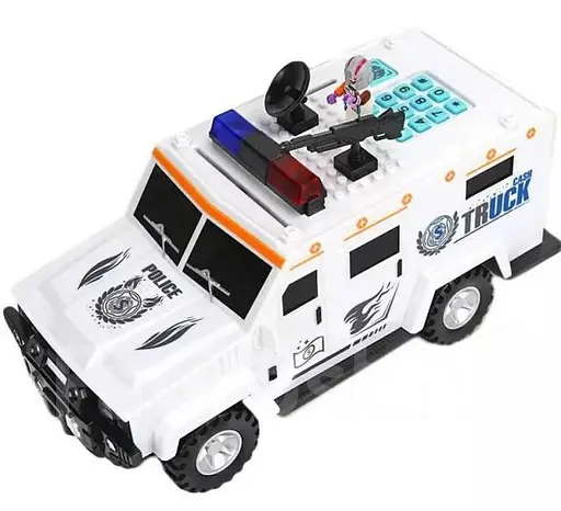 Поліцейська машина Cash Truck з кодовим замком купюропріємником і відбитком пальця Білий - фото 2