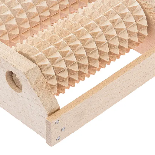 Масажер для ніг дерев'яний зубчастий на 4 ролики для однієї ноги 25х12.5х5 см, Woodly 84981 - фото 7