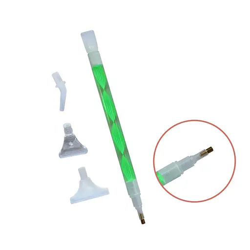 Аксесуари Стилус для алмазної мозаїки з 4 насадками. Зелений A-Toys - фото 1