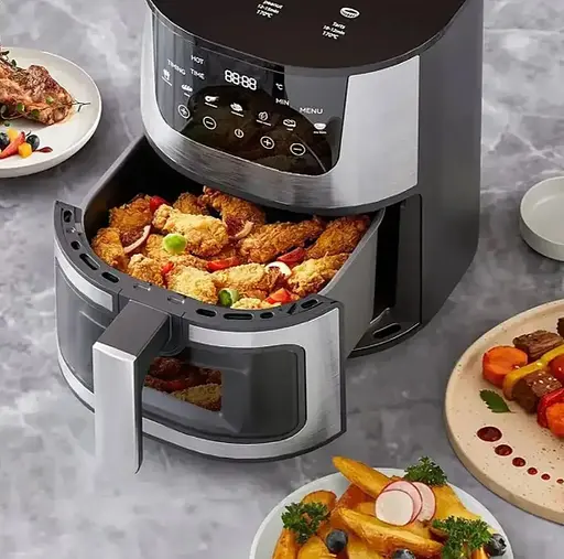 Аерофритюрниця сенсорна Gold Diamond TK-003010 8 л безмасляна повітряна 4000 Вт Чорний - фото 6