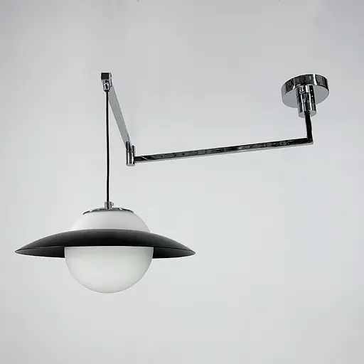 Регулюючий підвісний світильник в хромовому корпусі з чорним обводком Line.F YG 88/1 CH+BK - фото 2