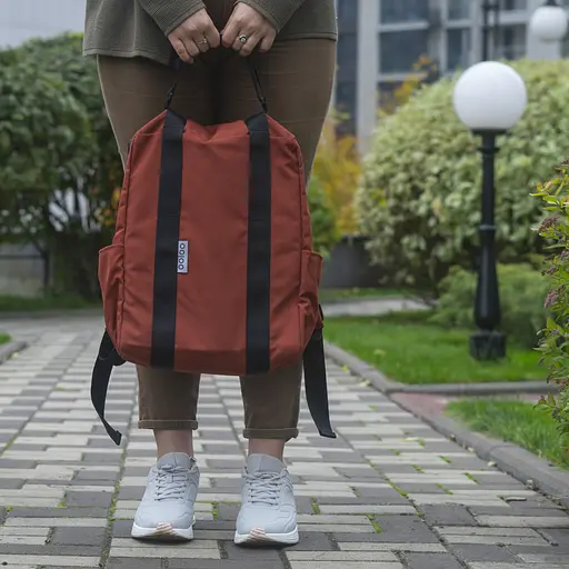 Рюкзак-антикрадій OOLOO Кенгуру mini 40x30x12 см, теракотовий 2249 - фото 6