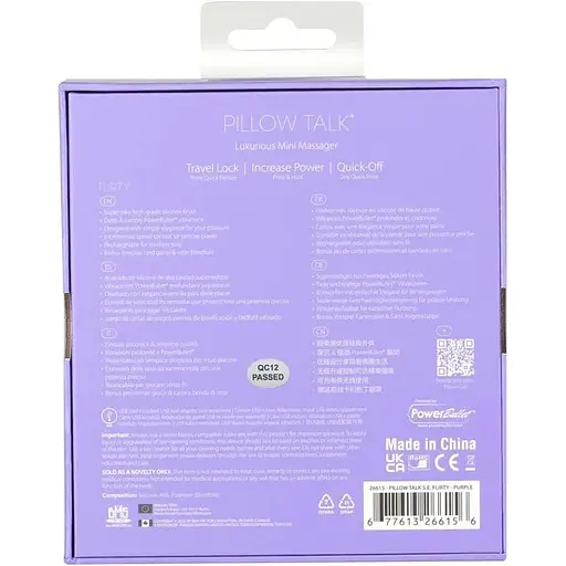 Вібратор Pillow Talk Flirty Purple Special Edition Сваровська пов'язка на очі + гра - фото 9