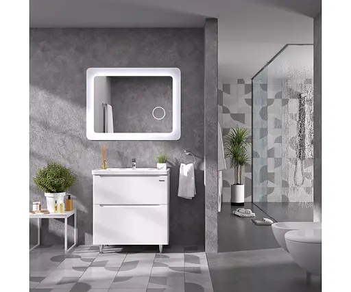 Дзеркало Sanwerk Ультра "Космо Zoom" 88x83 біле, з лінзою (ZU0000163) - фото 2