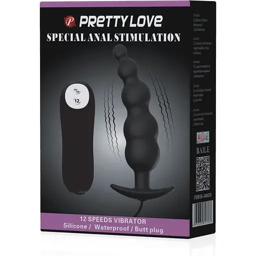 Анальний стимулятор з вібрацією Pretty Love BI-040039, Чорний - фото 10