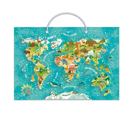 Детская магнитная карта мира животных DoDo Toys 200267, 36 элементов - фото 4