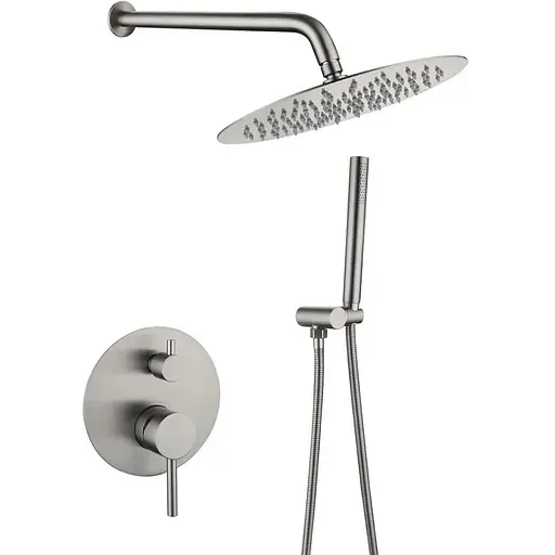 Душова система прихованого монтажу Wezer EKO17В-01, вилив - перемикач на лійку, 2-функції, Нержавіюча сталь - фото 1