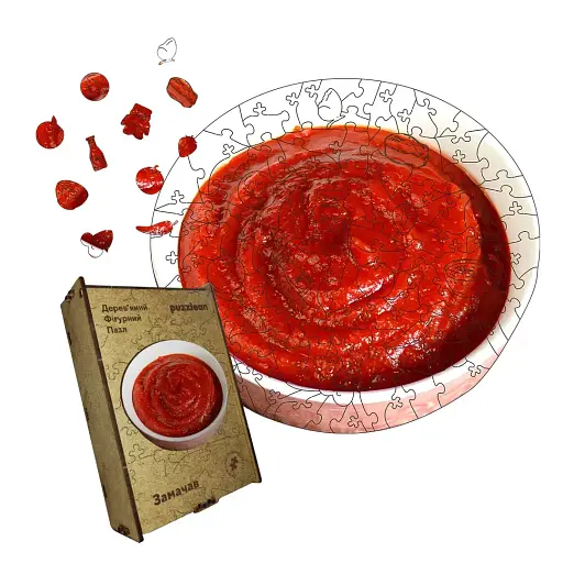 Деревянный пазл Замачау, А4, Деревянная коробка 100 элементов